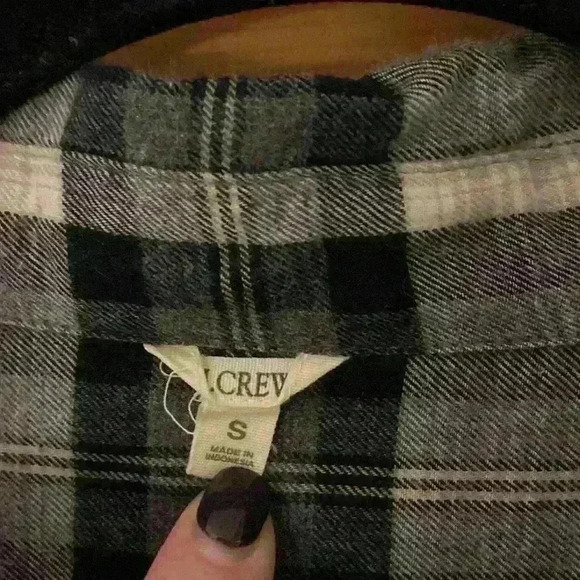 J Crew Half Button Down Flannel - Picture 2 of 5